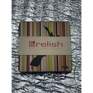 Relish New Zealand Coaster Set 4pc Pohutukawa Tiki Fantail NZ Map Striped Multi